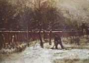 Vincent Van Gogh The Parsonage Garden at Nuenen in the Snow Spain oil painting artist